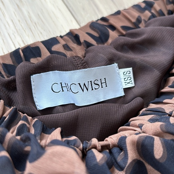 CHICWISH LEOPARD PRINT FULL LENGTH FULL CIRCLE SWINGY CHIFFON SKIRT - Picture 10 of 10